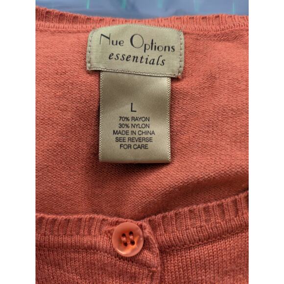 Nue Options Essentials Womens Button Up Cardigan Pumpkin Orange Size L - Picture 6 of 7